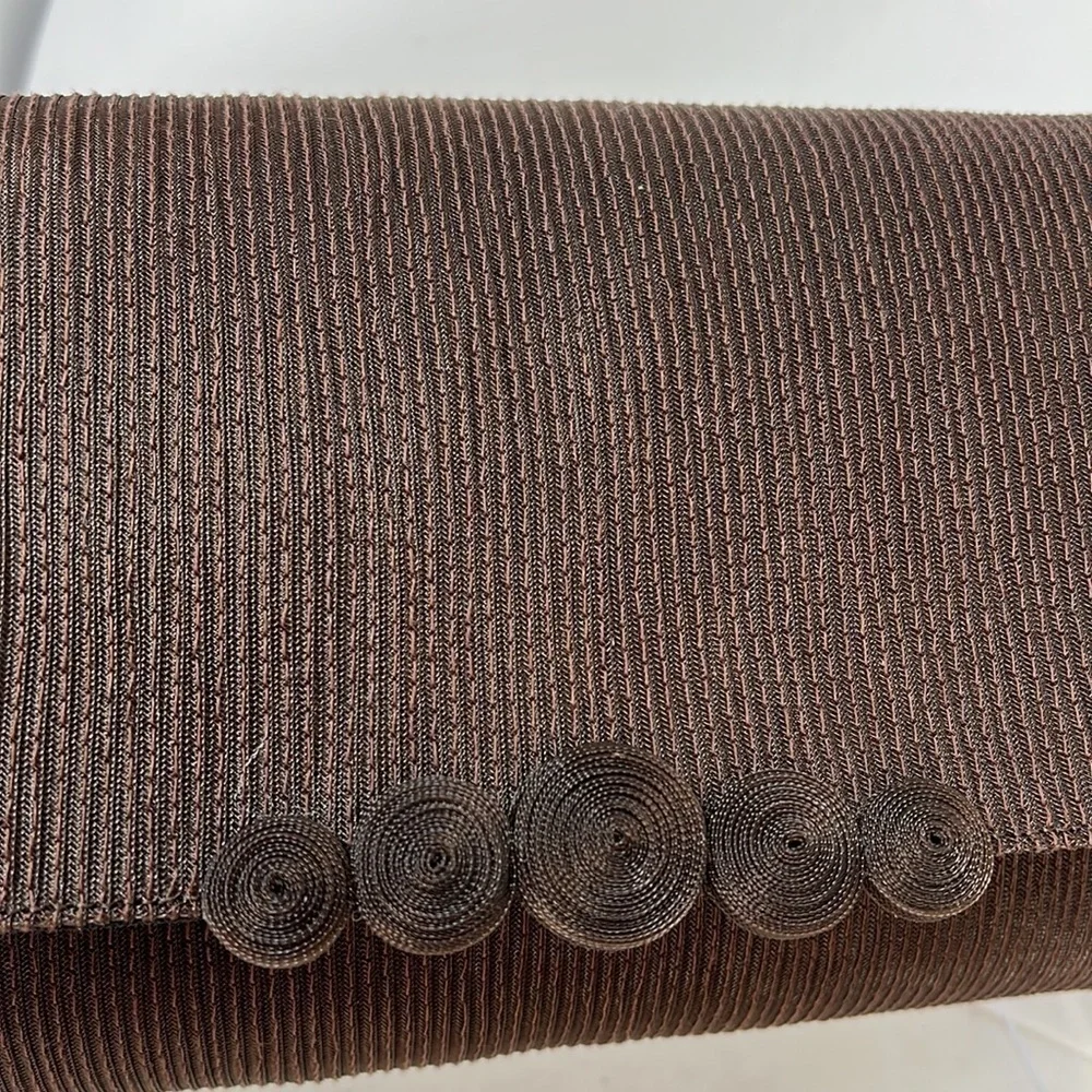 Ultimo Brown Silk Crepe Large Clutch Bag